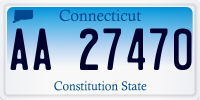 CT license plate AA27470