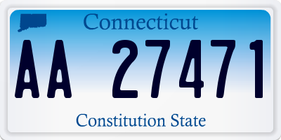 CT license plate AA27471