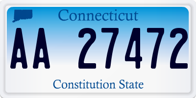 CT license plate AA27472