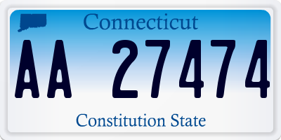 CT license plate AA27474