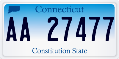 CT license plate AA27477