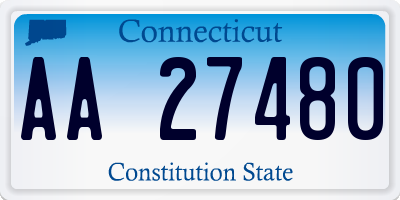 CT license plate AA27480