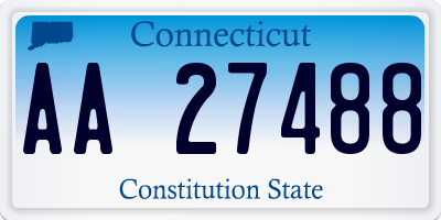 CT license plate AA27488