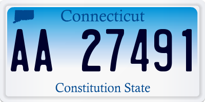 CT license plate AA27491