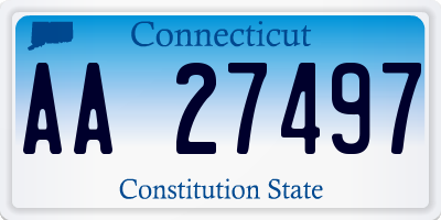 CT license plate AA27497