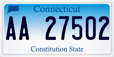 CT license plate AA27502