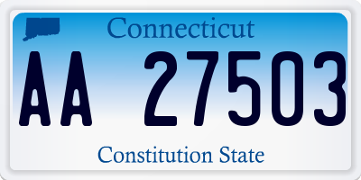 CT license plate AA27503