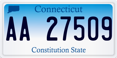 CT license plate AA27509