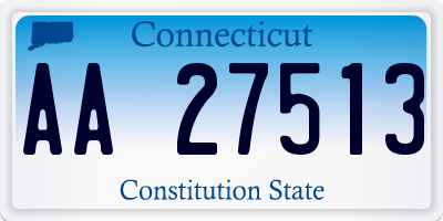 CT license plate AA27513