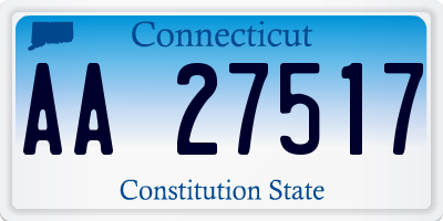 CT license plate AA27517