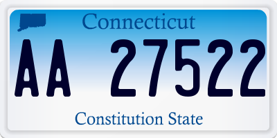 CT license plate AA27522