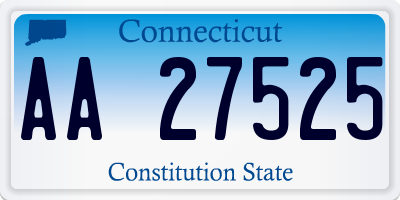 CT license plate AA27525
