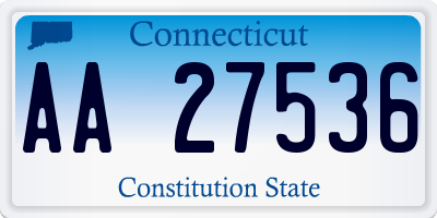 CT license plate AA27536