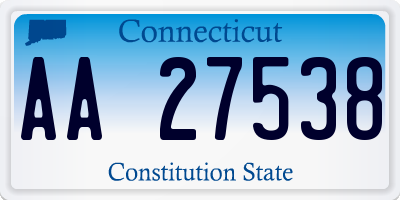 CT license plate AA27538