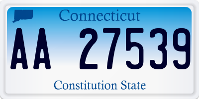 CT license plate AA27539