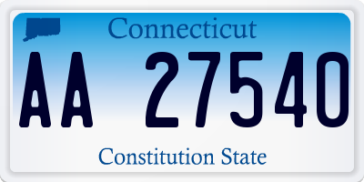 CT license plate AA27540