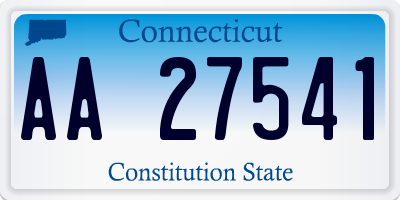 CT license plate AA27541