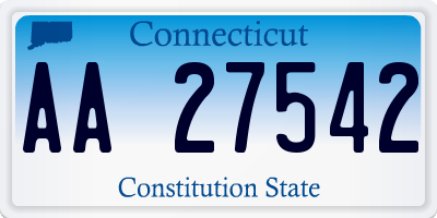 CT license plate AA27542