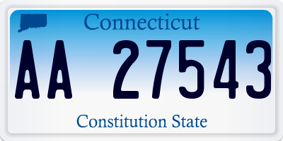 CT license plate AA27543