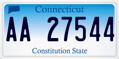 CT license plate AA27544