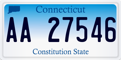 CT license plate AA27546