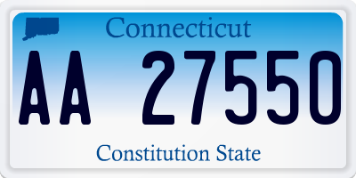 CT license plate AA27550