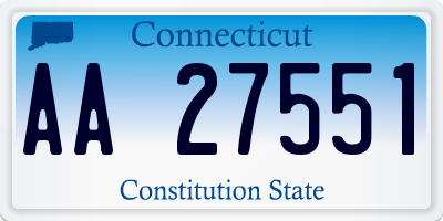 CT license plate AA27551