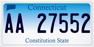 CT license plate AA27552