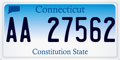 CT license plate AA27562