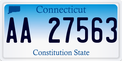 CT license plate AA27563