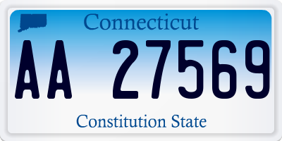 CT license plate AA27569