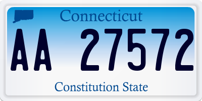 CT license plate AA27572