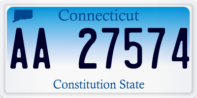 CT license plate AA27574