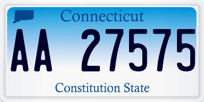 CT license plate AA27575
