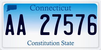 CT license plate AA27576