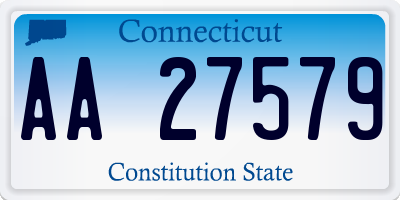 CT license plate AA27579