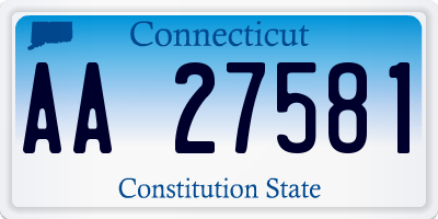 CT license plate AA27581