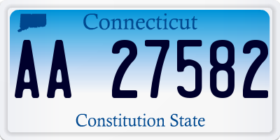 CT license plate AA27582