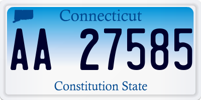 CT license plate AA27585