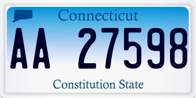 CT license plate AA27598