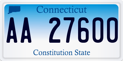 CT license plate AA27600