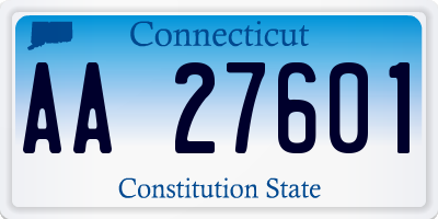 CT license plate AA27601