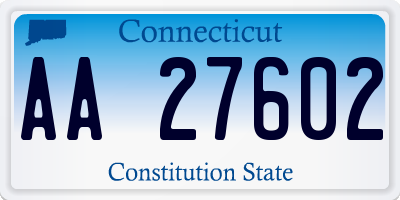 CT license plate AA27602