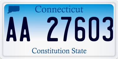 CT license plate AA27603