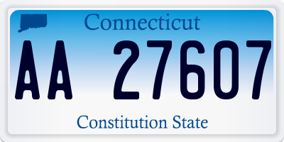 CT license plate AA27607