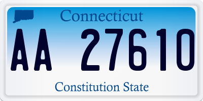 CT license plate AA27610