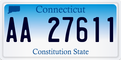 CT license plate AA27611