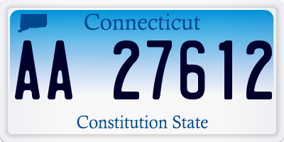 CT license plate AA27612