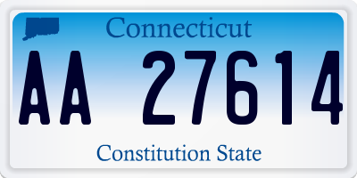 CT license plate AA27614