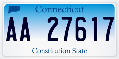 CT license plate AA27617